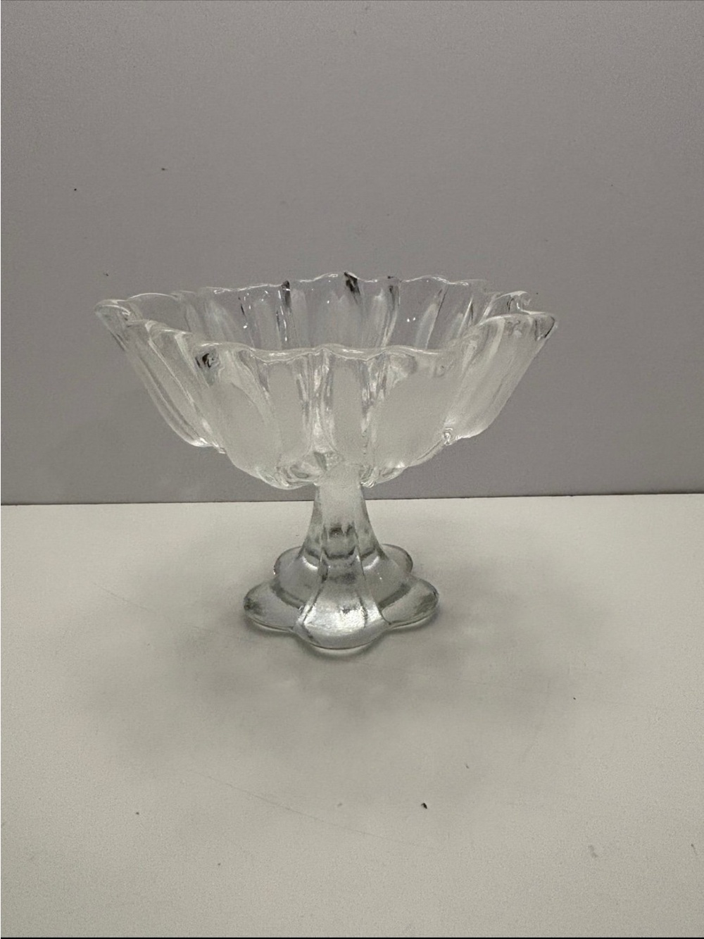 Vintage Mikasa Tulips Satin frosted glass Pedestal
Bowl